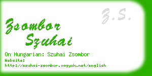 zsombor szuhai business card